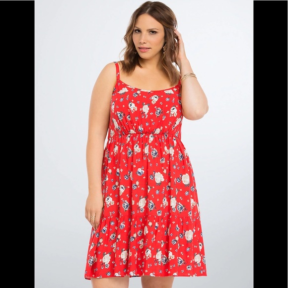 torrid red floral dress